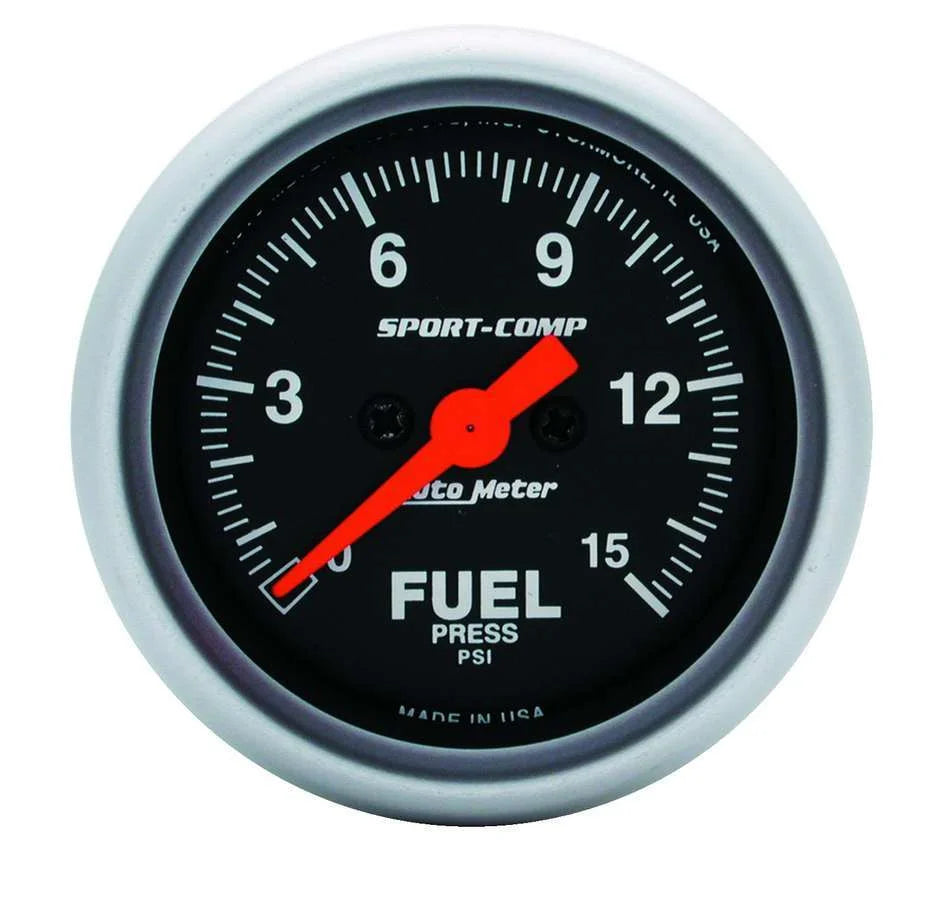 AutoMeter Sport Comp 2 1/16in Fuel 0-15 PSI Elec.