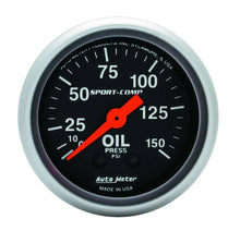 Load image into Gallery viewer, AutoMeter Sport Comp 2 1/16in Oil 0-150 PSI Mech. 3323