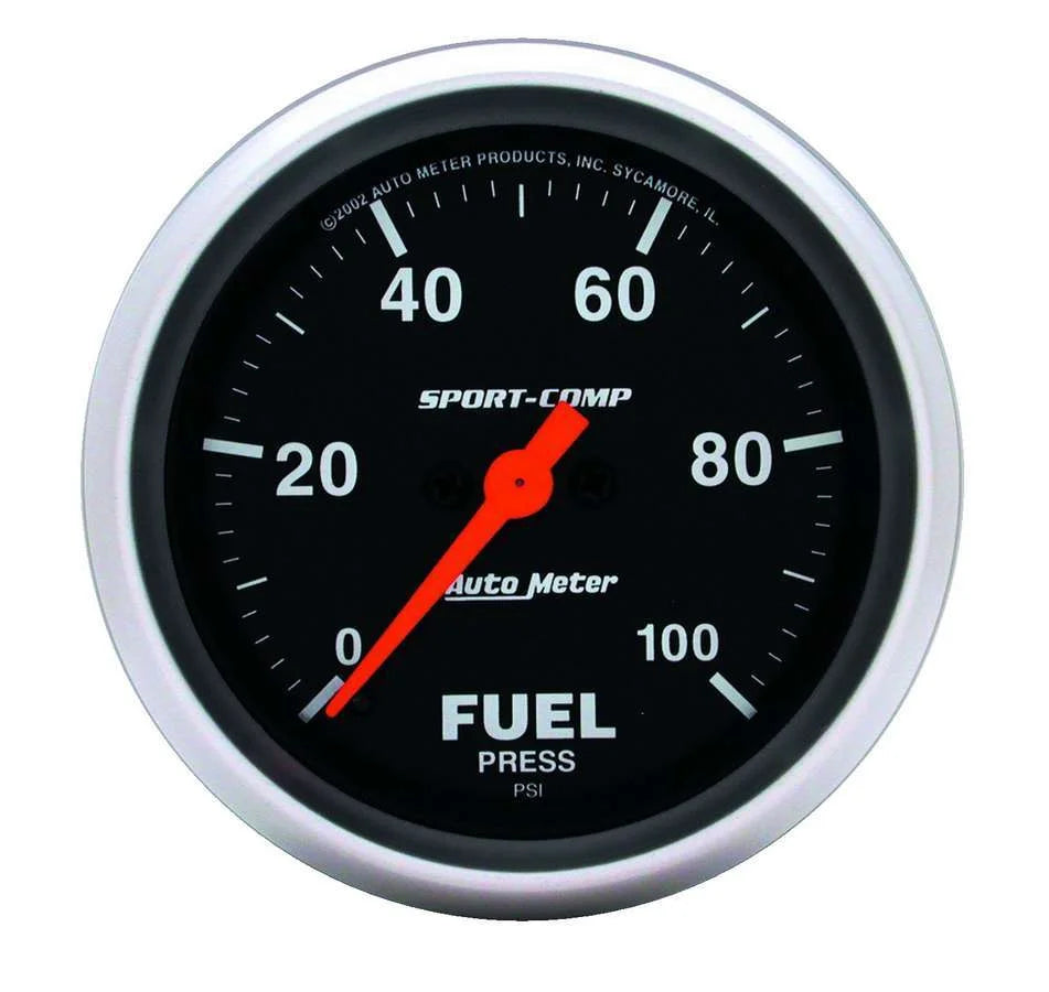 AutoMeter Sport Comp 2 5/8in Fuel 0-100 PSI Elec. 3563