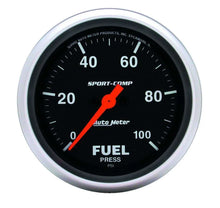 Load image into Gallery viewer, AutoMeter Sport Comp 2 5/8in Fuel 0-100 PSI Elec. 3563