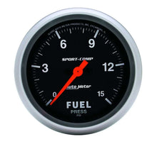 Load image into Gallery viewer, AutoMeter Sport Comp 2-5/8in Fuel 0-15 PSI Elec. 3561