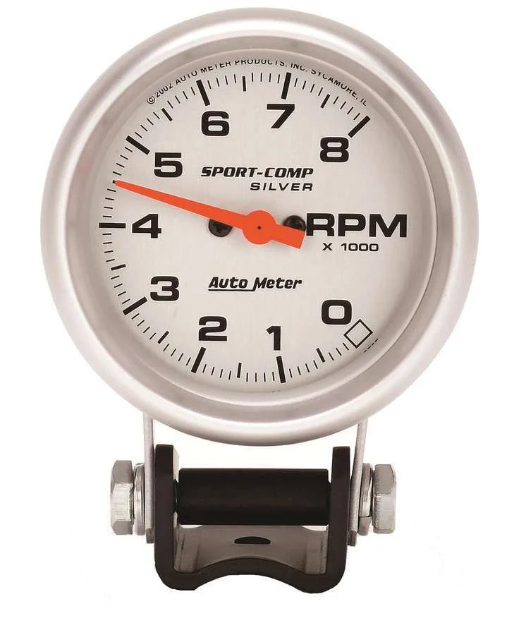 AutoMeter Sport Comp 2 5/8in Silver Tach 8000 RPM 3707