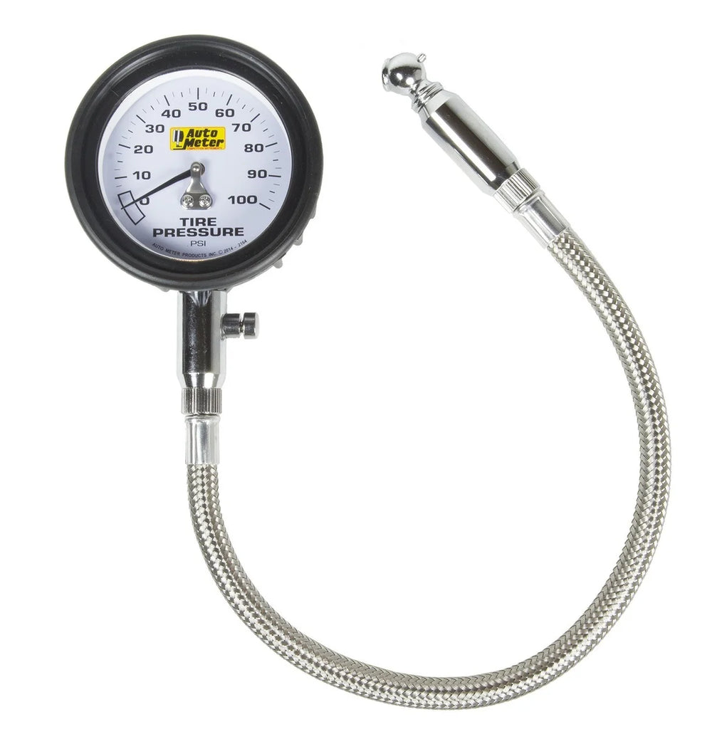 AutoMeter Tire Press. Gauge 0-100 PSI Analog w/Bleed Valve 2164