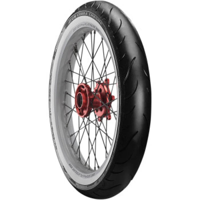 Avon Cobra Chrome AV91 White Sidewall Front Tire - 100/90-19 57V - Main Product View