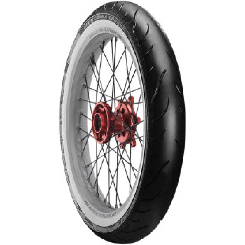 Avon Cobra Chrome AV91 White Sidewall Front Tire - MT90B16 74H 1DK - Main Product View