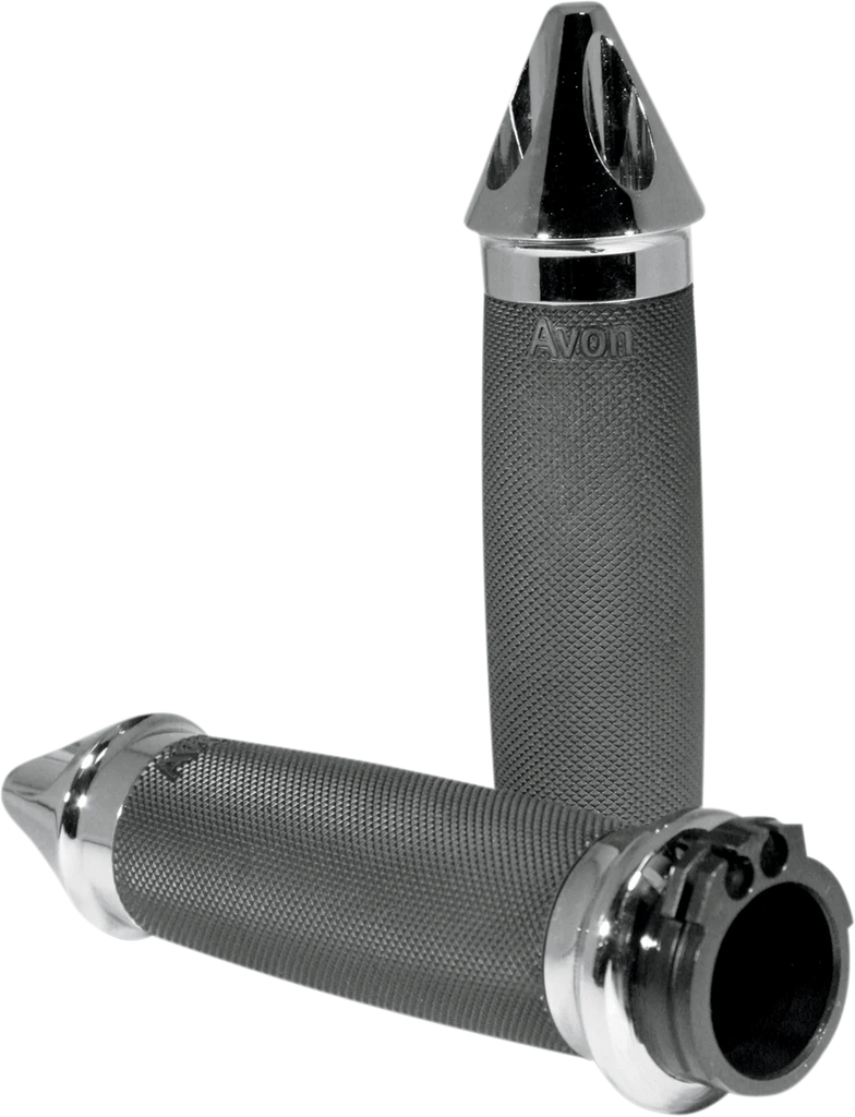 Avon Grips Grips - Custom - Spike End - Chrome CC-85-CH-SPIKE - Main Product View