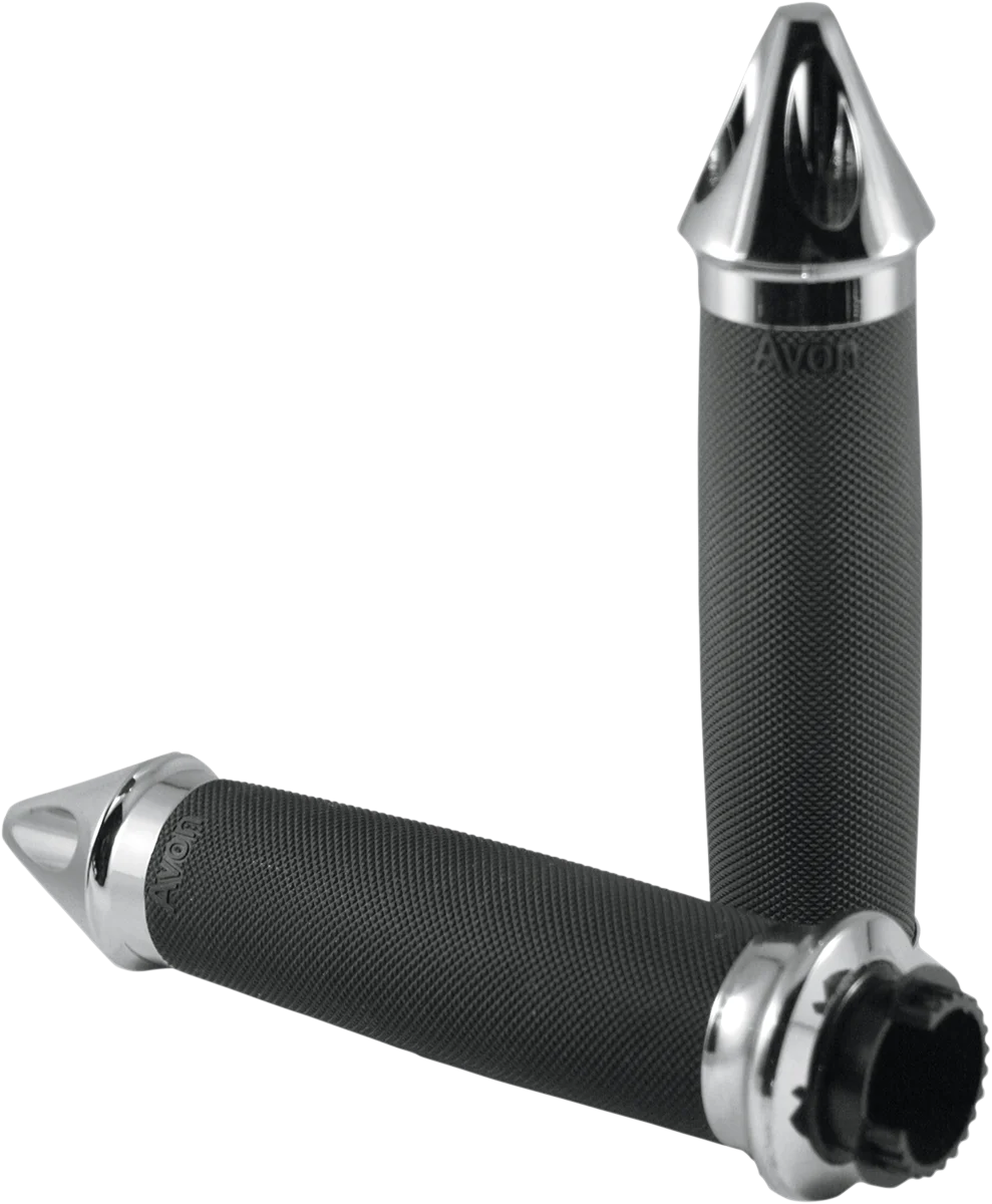 Avon Grips Grips - Custom - Spike End - Chrome CC-85-CH-SPIKE - Side View