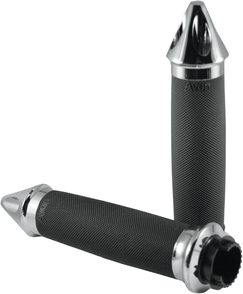 Avon Grips Grips - Custom - Spike End - Chrome CC-85-CH-SPIKE - Side View
