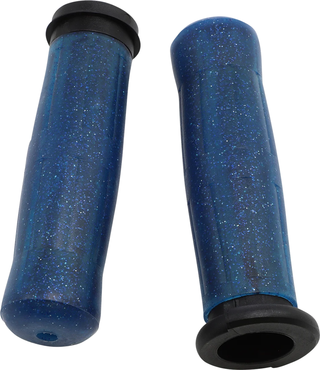 Avon Grips Grips - Old School - Throttle-By-Wire - Blue OLD-69-SBLUE-FL - Side View