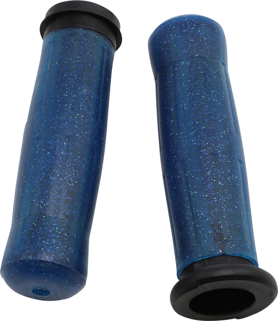 Avon Grips Grips - Old School - Throttle-By-Wire - Blue OLD-69-SBLUE-FL - Side View