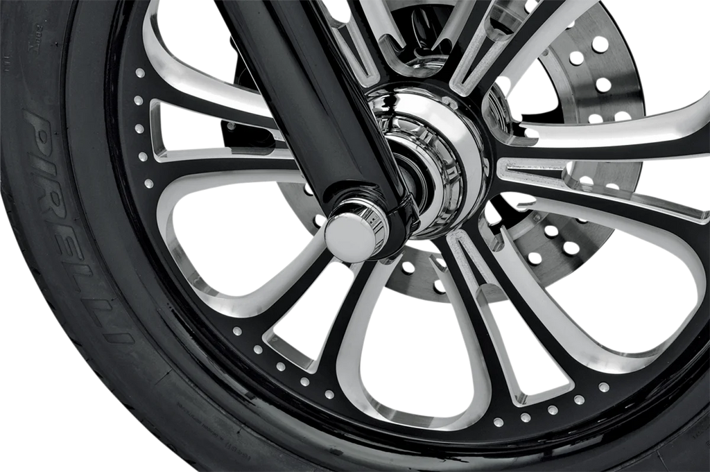 Axle Caps - Chrome - Front DragSpecialties 16-0217-BC114 - Back View