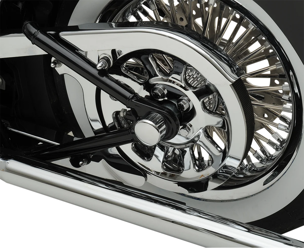 Axle Caps - Chrome - Rear DragSpecialties W16-0332 - Back View