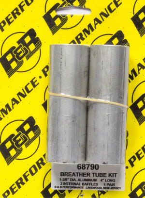 B & B Performance Aluminum 4in V/C Breather Tube Kit (Pair) 68790