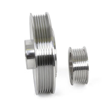 Load image into Gallery viewer, BBK 02-04 Mustang 4.6 GT Underdrive Pulley Kit - Lightweight CNC Billet Aluminum (3pc) - Back View