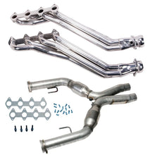 Load image into Gallery viewer, BBK 05-10 Ford Mustang GT 1 5/8 Long Tube Headers w/High Flow Catted X-Pipe (Silver Ceramic)