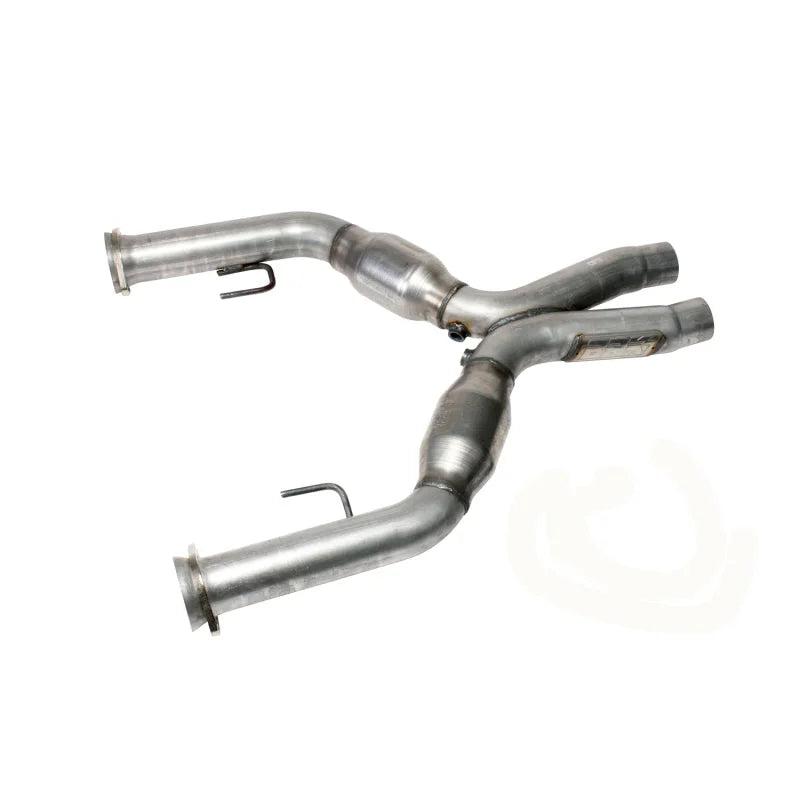 BBK 05-10 Mustang 4.6 Short Mid X Pipe With Catalytic Converters 2-3/4 For BBK Long Tube Headers - Side View