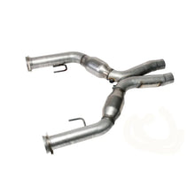 Load image into Gallery viewer, BBK 05-10 Mustang 4.6 Short Mid X Pipe With Catalytic Converters 2-3/4 For BBK Long Tube Headers - Side View
