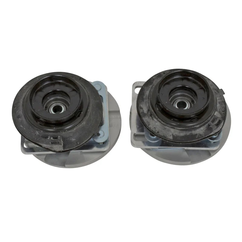 BBK 05-14 Mustang Caster Camber Plate Kit - Silver Anodized Finish - Installation View