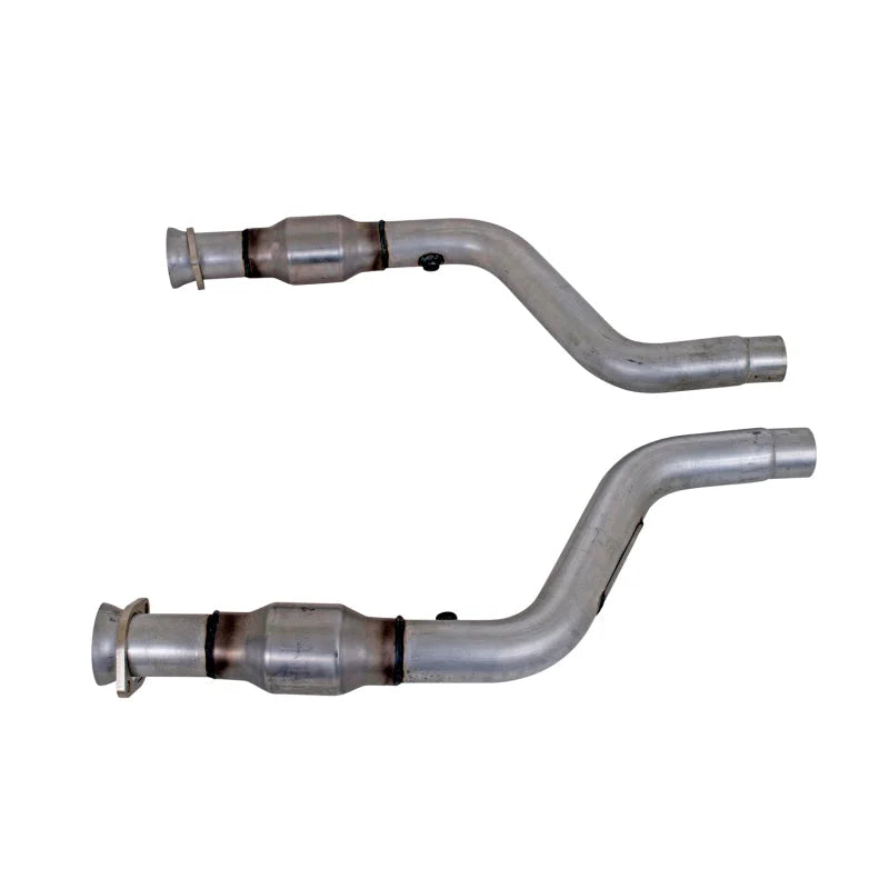 BBK 05-15 Dodge Challenger Charger Short Mid X Pipe w/Catalytic Converters 2-3/4 For LT Headers - Side View