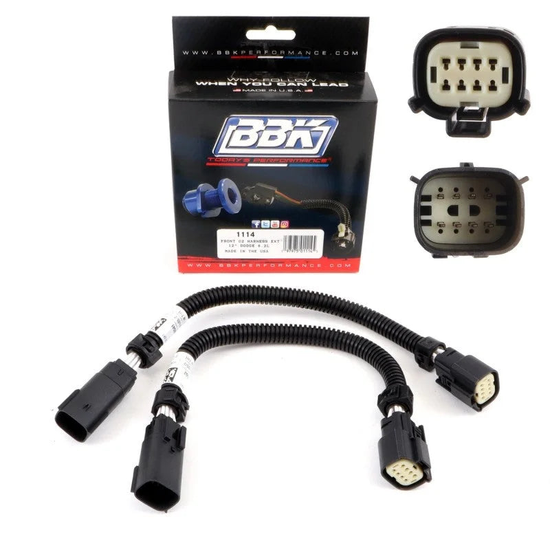 BBK 05-20 Dodge Hellcat 6.2L 6 Pin Front O2 Sensor Wire Harness Extensions 12 (pair) - Main Product View