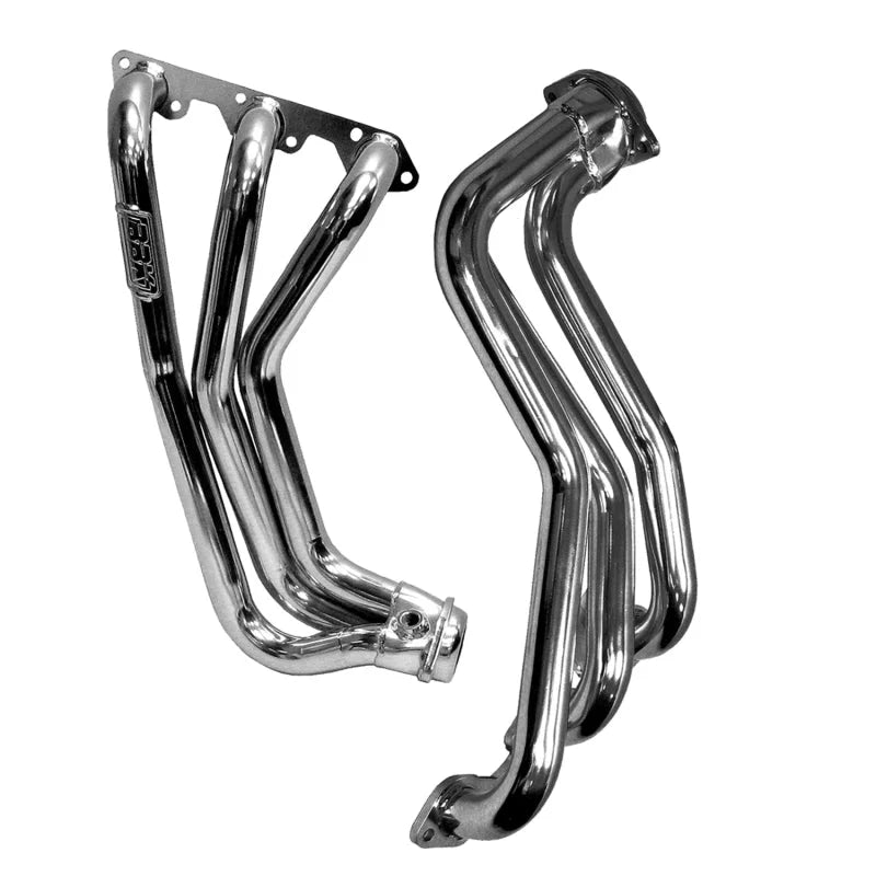 BBK 07-11 Jeep 3.8 V6 Long Tube Exhaust Headers And Y Pipe And Converters - 1-5/8 Chrome - Detail View