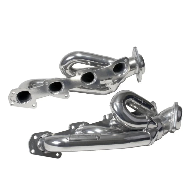 BBK 09-18 Dodge Ram 5.7L Hemi Shorty Tuned Length Exhaust Headers - 1-3/4 Silver Ceramic - Back View