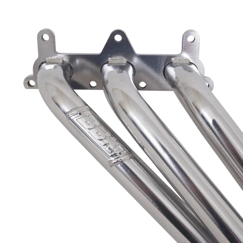 BBK 10-11 Camaro V6 Long Tube Exhaust Headers With Converters - 1-5/8 Silver Ceramic - Back View