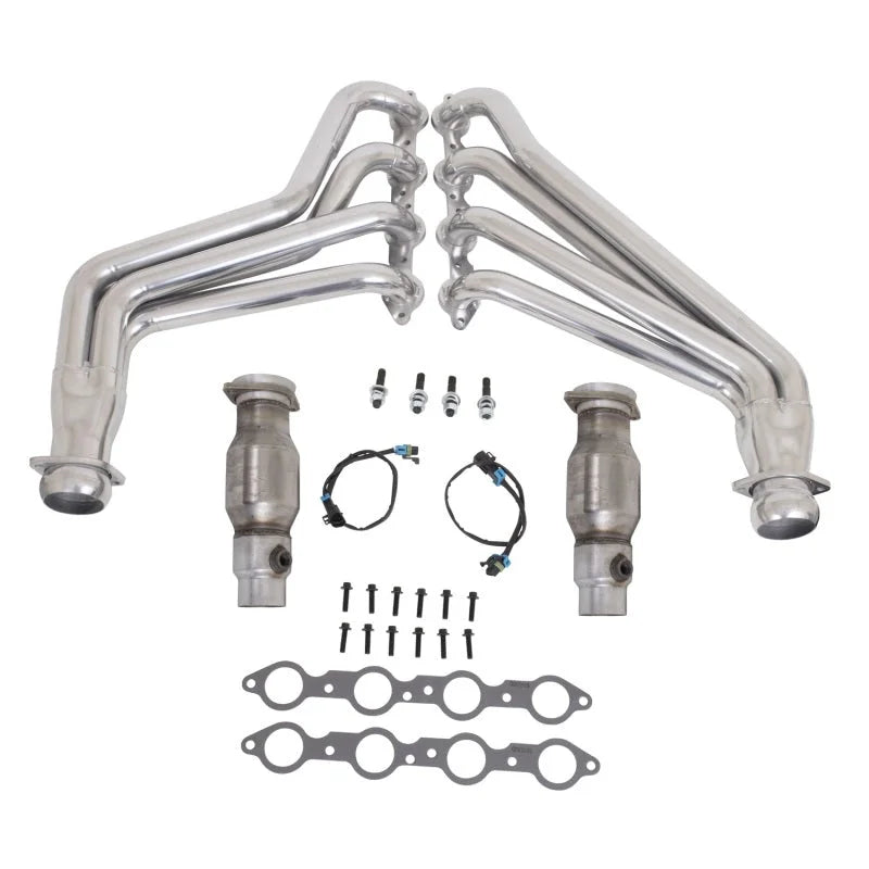 BBK 10-15 Camaro LS3 L99 Long Tube Exhaust Headers With Converters - 1-3/4 Silver Ceramic - Main Product View