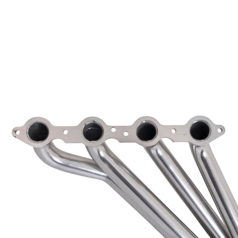 BBK 10-15 Camaro LS3 L99 Long Tube Exhaust Headers With Converters - 1-3/4 Silver Ceramic - Back View