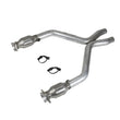 Load image into Gallery viewer, BBK 11-14 Mustang 3.7 V6 Short Mid X Pipe With Catalytic Converters 2-1/2 For BBK Long Tube Headers - Side View