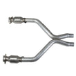 Load image into Gallery viewer, BBK 11-14 Mustang 3.7 V6 Short Mid X Pipe With Catalytic Converters 2-1/2 For BBK Long Tube Headers - Back View