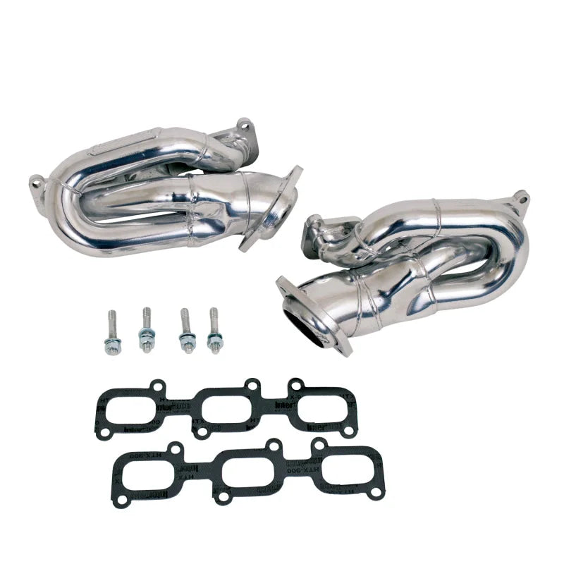 BBK 11-15 Ford Mustang 3.7L Shorty Tuned Length Headers - 1-5/8 Silver Ceramic (CARB EO 11-14 Only) - Main Product View