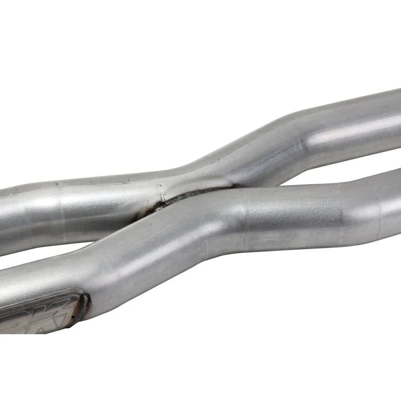 BBK 15-20 Ford Mustang GT 5.0L Resonator Delete X-Pipe (For Use w/Shorties Or Stock Manifolds) - Side View
