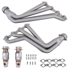 Load image into Gallery viewer, BBK 2010-15 Camaro Ls3/L99 1-7/8 Full-LenGTh Headers W/ High Flow Cats (Titanium Ceramic) - Installation View
