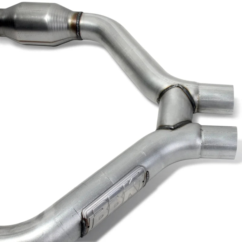 BBK 2015-16 Mustang V6 Short Mid H Pipe With Converters (To Be Used With 1642 Series Headers) - Side View
