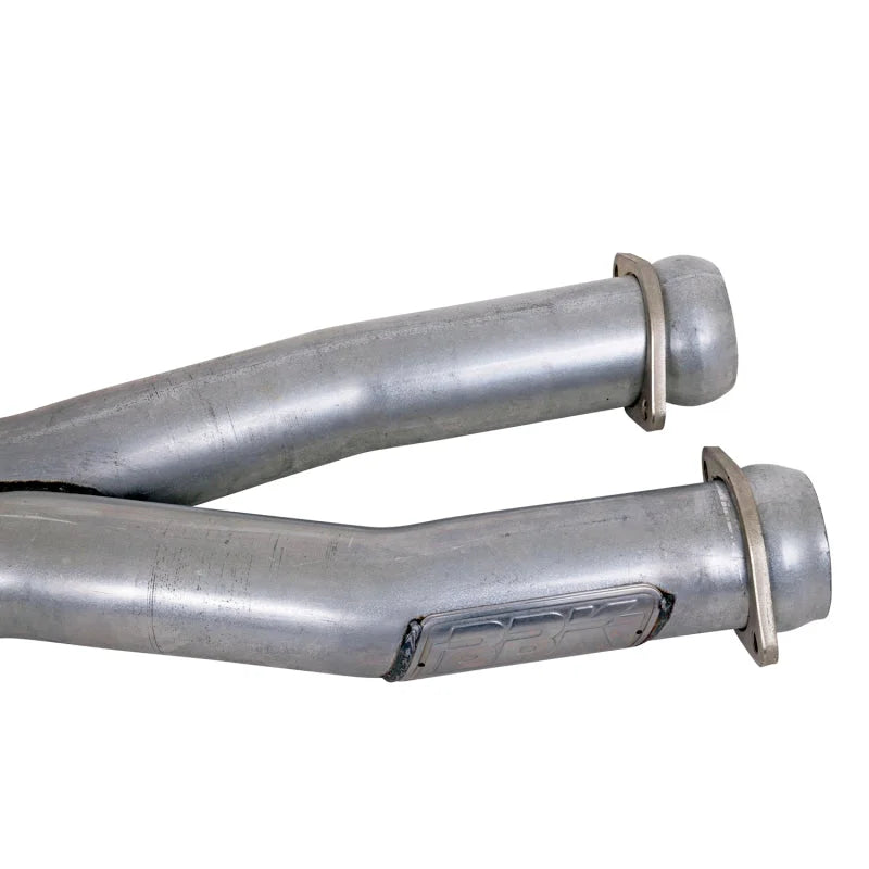 BBK 79-04 Mustang Coyote Swap Short Mid X Pipe w Catalytic Converters 3.0 For BBK Long Tube Headers - Back View