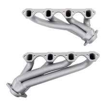 Load image into Gallery viewer, BBK 79-93 Mustang 351 Swap Shorty Unequal Length Exhaust Headers - 1-5/8 Titanium Ceramic - Installation View