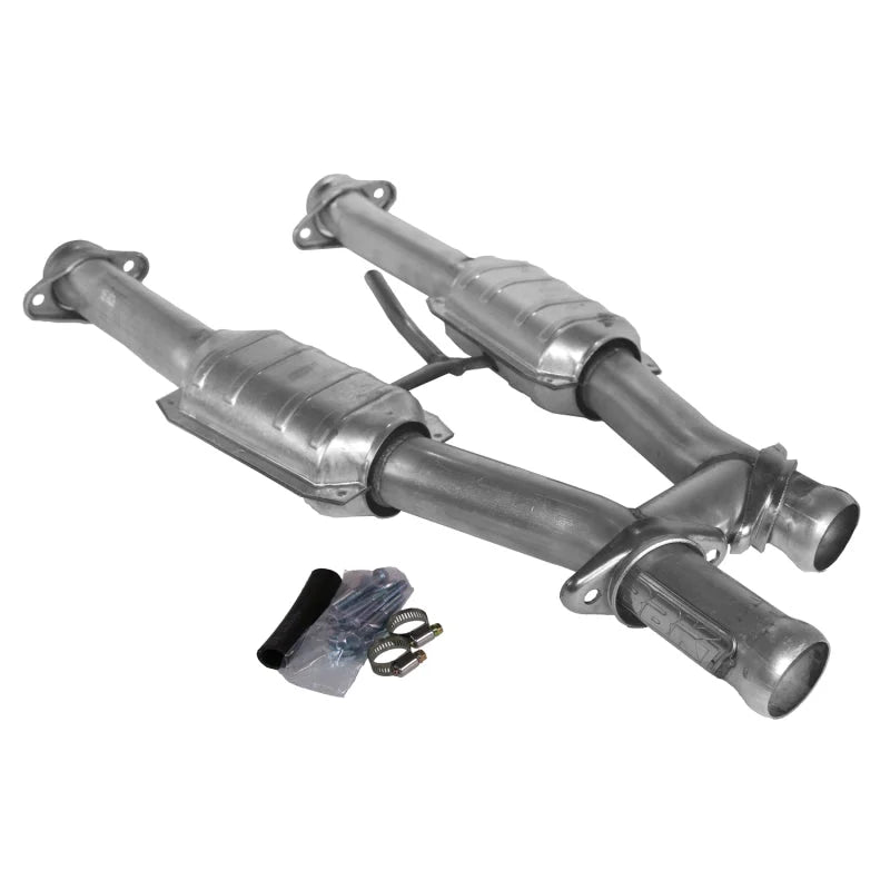 BBK 79-93 Mustang 5.0 Short Mid H Pipe With Catalytic Converters 2-1/2 For BBK Long Tube Headers - Main Product View