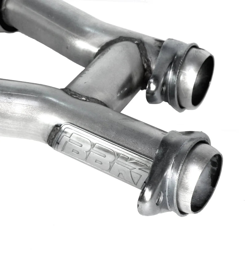 BBK 79-93 Mustang 5.0 Short Mid H Pipe With Catalytic Converters 2-1/2 For BBK Long Tube Headers - Back View