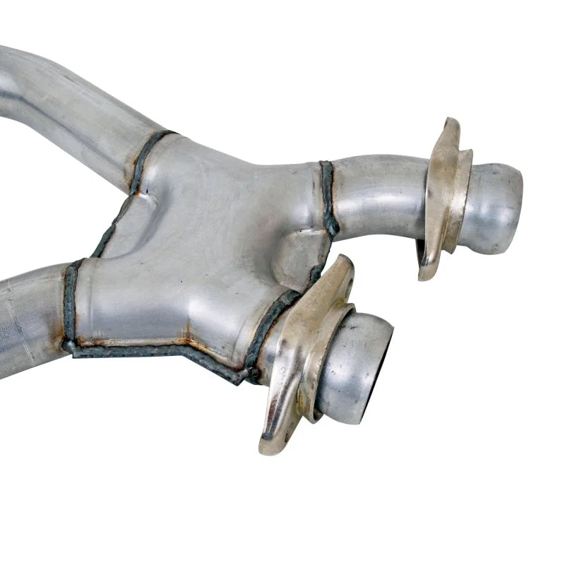 BBK 79-93 Mustang 5.0 Short Mid X Pipe With Catalytic Converters 2-1/2 For BBK Long Tube Headers - Side View
