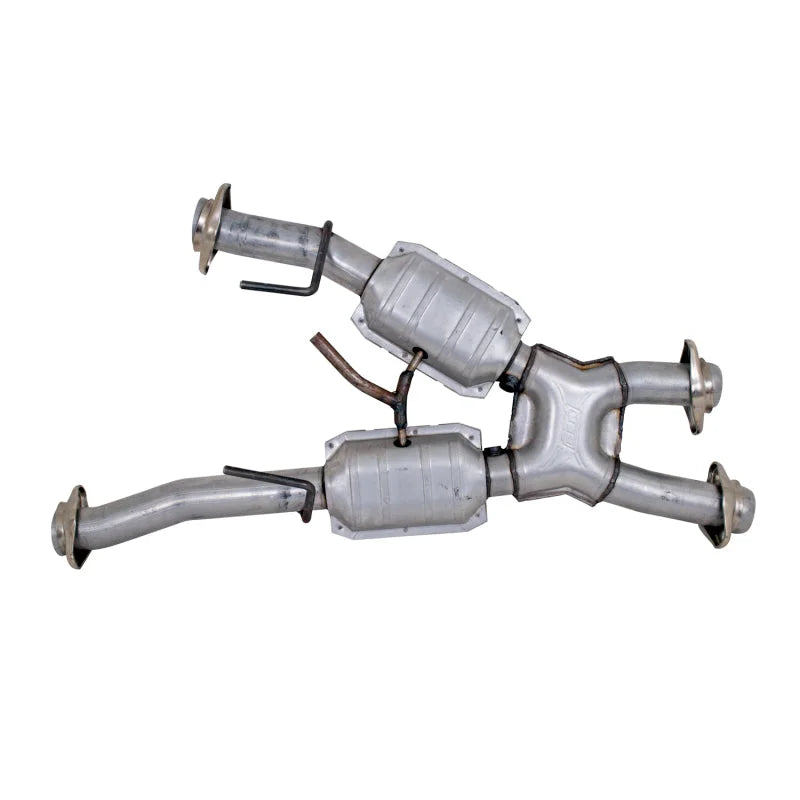 BBK 79-93 Mustang 5.0 Short Mid X Pipe w Catalytic Converters 2-1/2 For Automatic Long Tube Headers - Main Product View