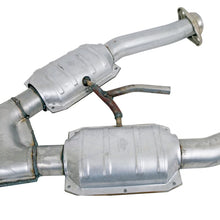 Load image into Gallery viewer, BBK 79-93 Mustang 5.0 Short Mid X Pipe w Catalytic Converters 2-1/2 For Automatic Long Tube Headers - Back View