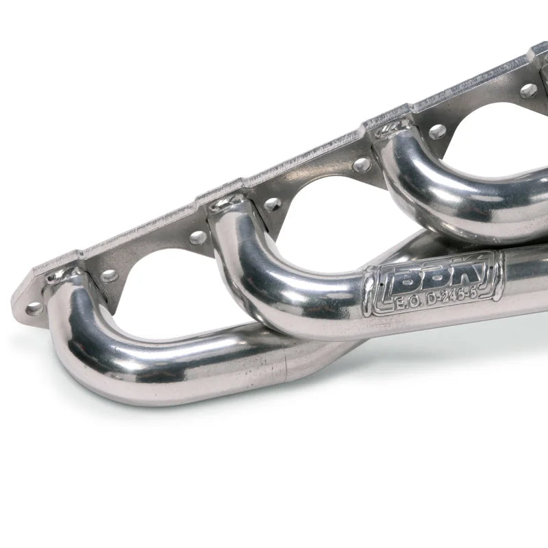 BBK 79-93 Mustang 5.0 Shorty Unequal Length Exhaust Headers - 1-5/8 Silver Ceramic - Installation View