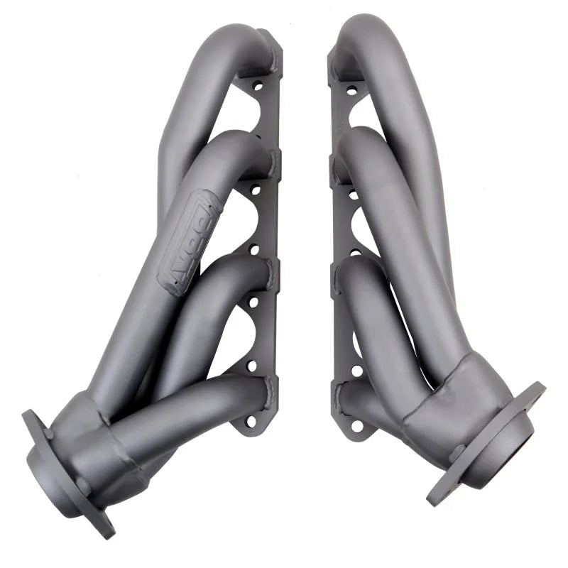 BBK 79-93 Mustang 5.0 Shorty Unequal Length Exhaust Headers - 1-5/8 Titanium Ceramic - Installation View