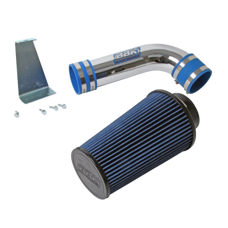 BBK 86-93 Mustang 5.0 Cold Air Intake Kit - Standard Style - Chrome Finish - Back View