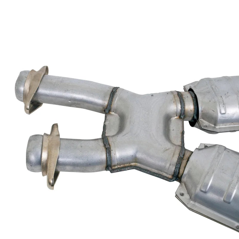 BBK 86-93 Mustang 5.0 High Flow X Pipe With Catalytic Converters - 2-1/2 - Side View