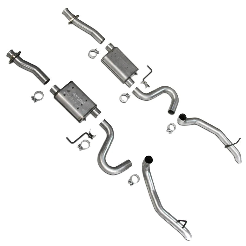 BBK 87-93 Mustang GT Cat Back Kit Varitune Mufflers - Aluminized turn downs - Main Product View