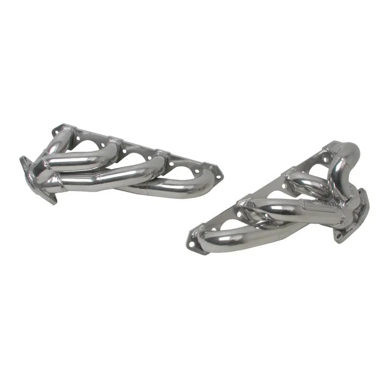 BBK 87-95 Ford F150 Truck 5.0 302 Shorty Unequal Length Exhaust Headers - 1-5/8 Silver Ceramic - Side View