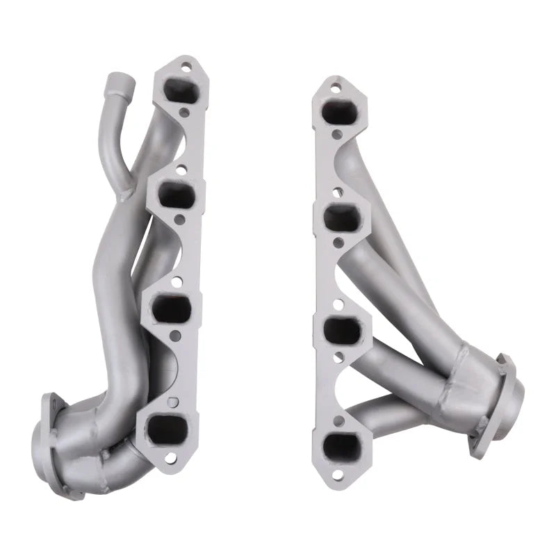 BBK 87-95 Ford F150 Truck 5.8 351 Shorty Unequal Length Exhaust Headers - 1-5/8 Titanium Ceramic - Back View