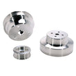 Load image into Gallery viewer, BBK 88-95 GM Truck 4.3 5.0 5.7 Underdrive Pulley Kit - Lightweight CNC Billet Aluminum (3pc) - Side View
